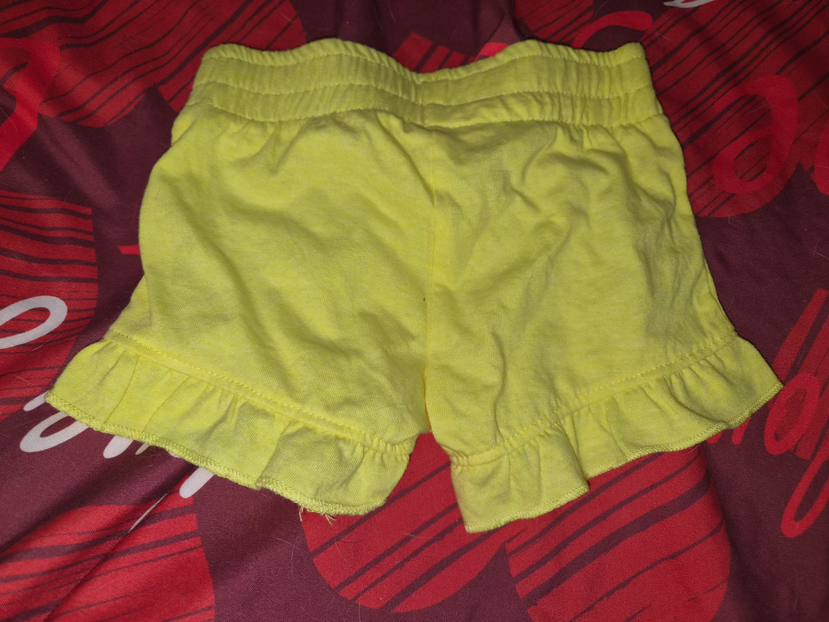 Short tissus jaune fille 3 ans