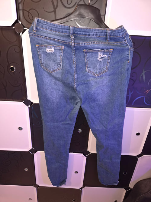 Jeans dame bleu